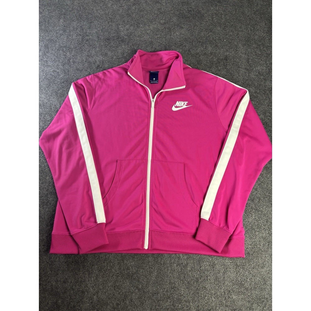 Nike Women's Pink Full Zip Track Jacket XL Retro Athletic Sportswear